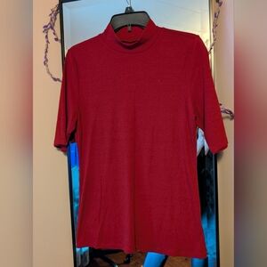 Torrid Mock Neck 3/4 Sleeve Fitted Rib Knit Top